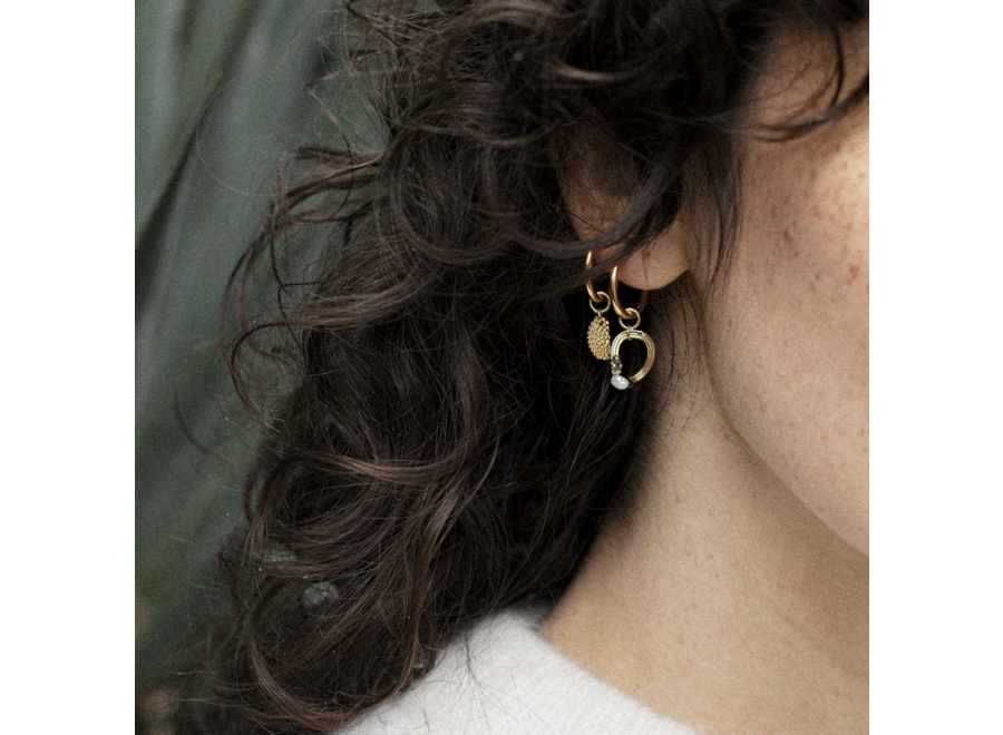 hangertje - charm perle lisse - verguld