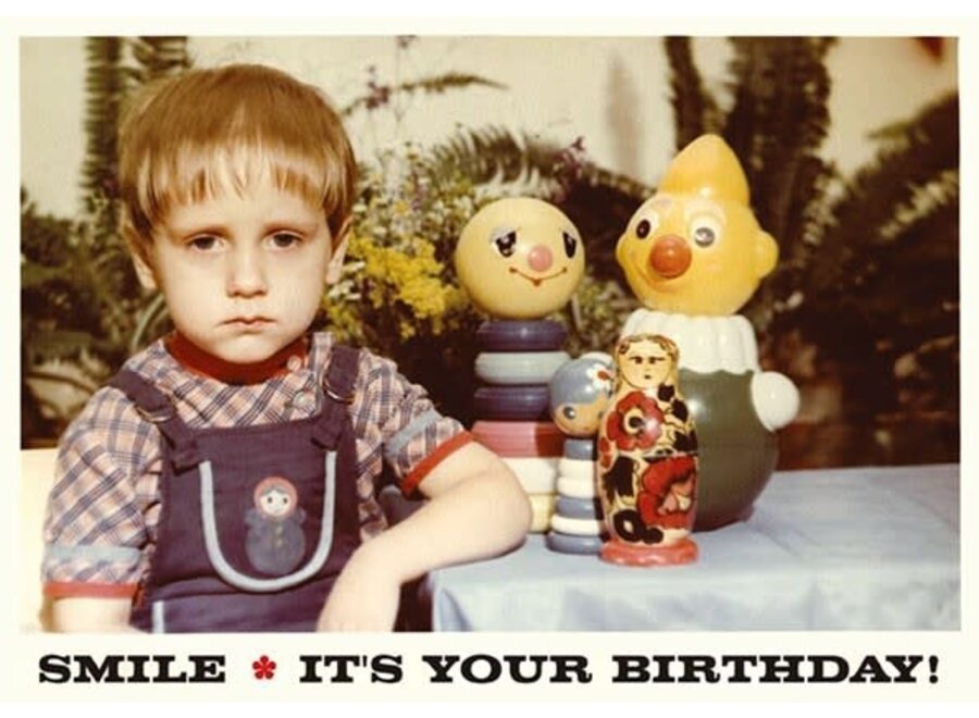 postkaart + enveloppe - smile it's your birthday