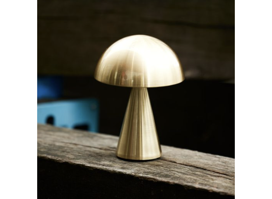 draadloze lamp - mushroom - brass