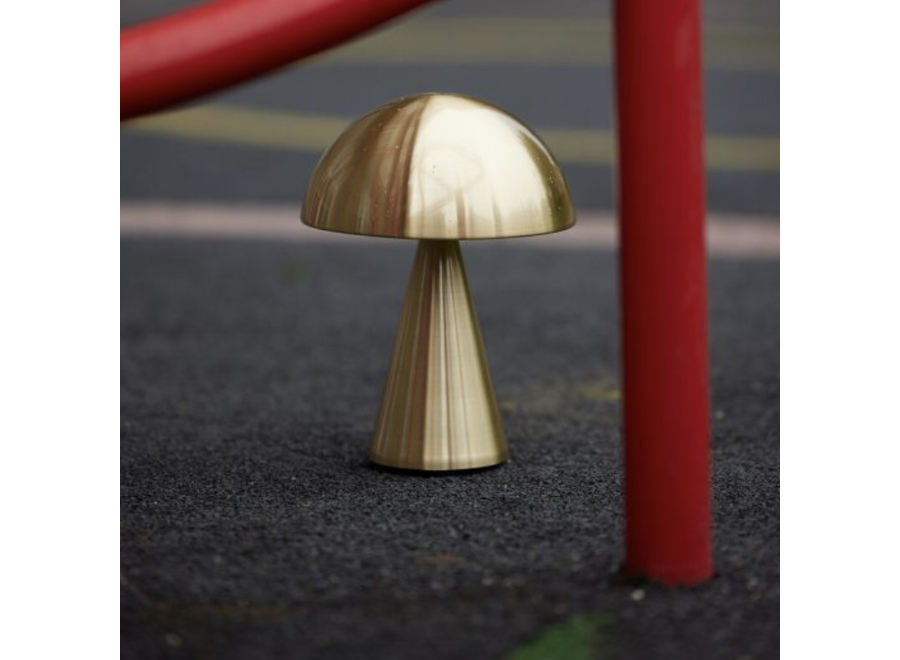 draadloze lamp - mushroom - brass
