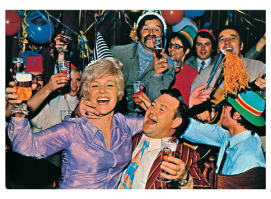 postkaart + enveloppe - feestje - schol!