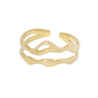 ring - double wave - verguld