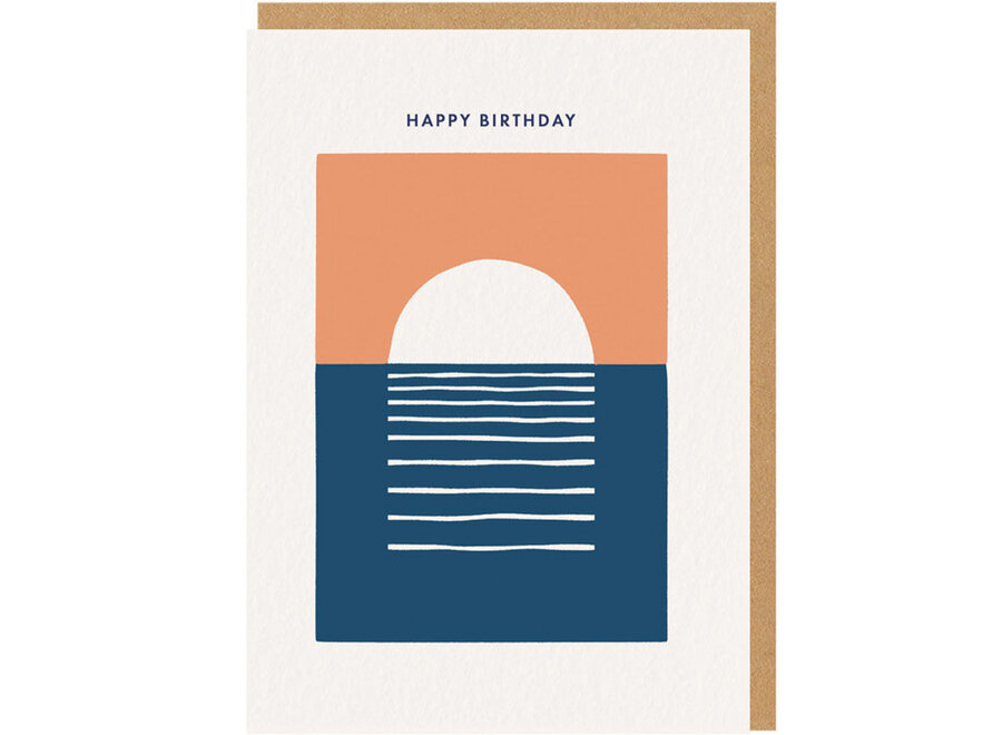 wenskaart - happy birthday setting sun