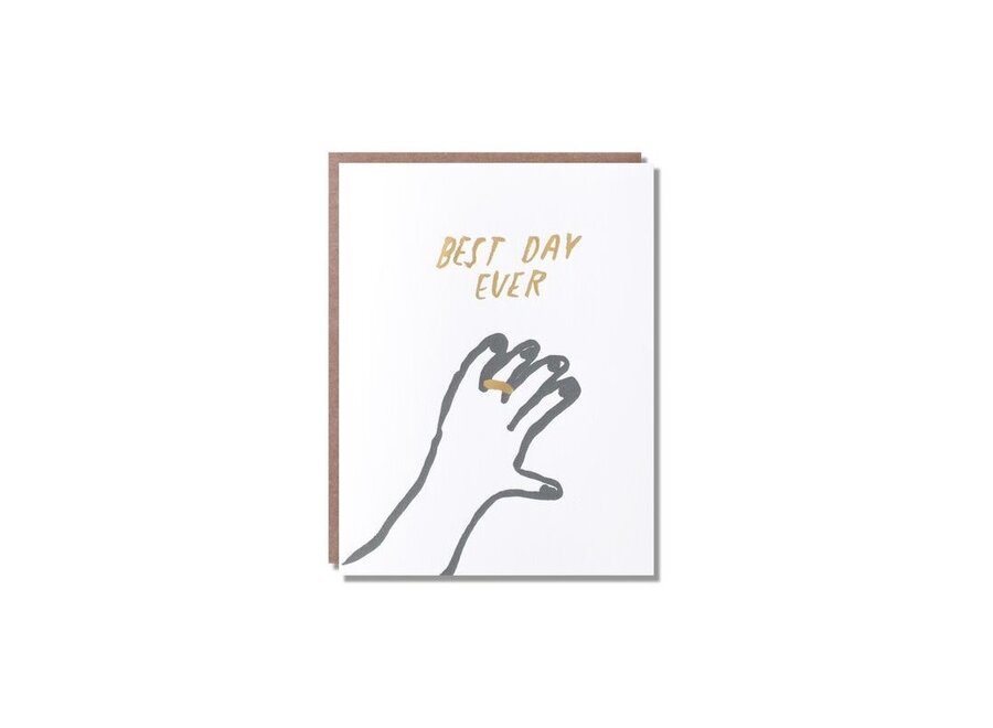 wenskaart - best day ever / weddingring