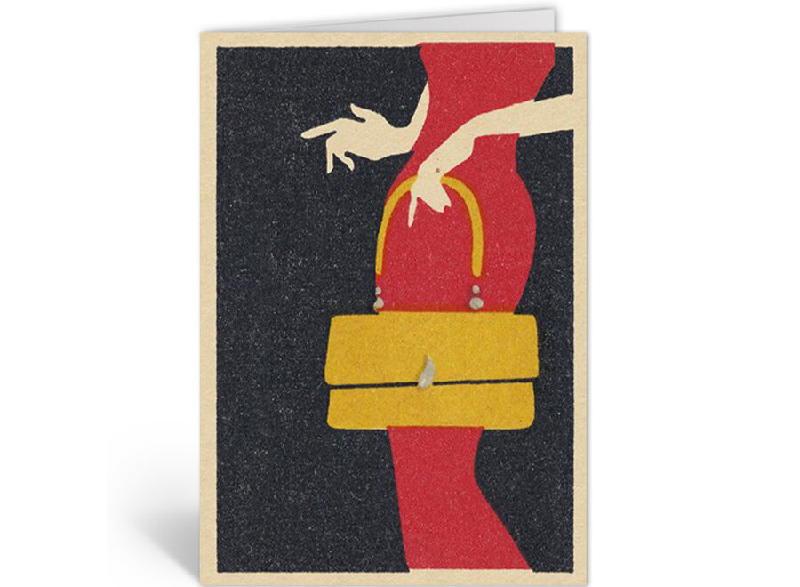 wenskaart - vintage handbag