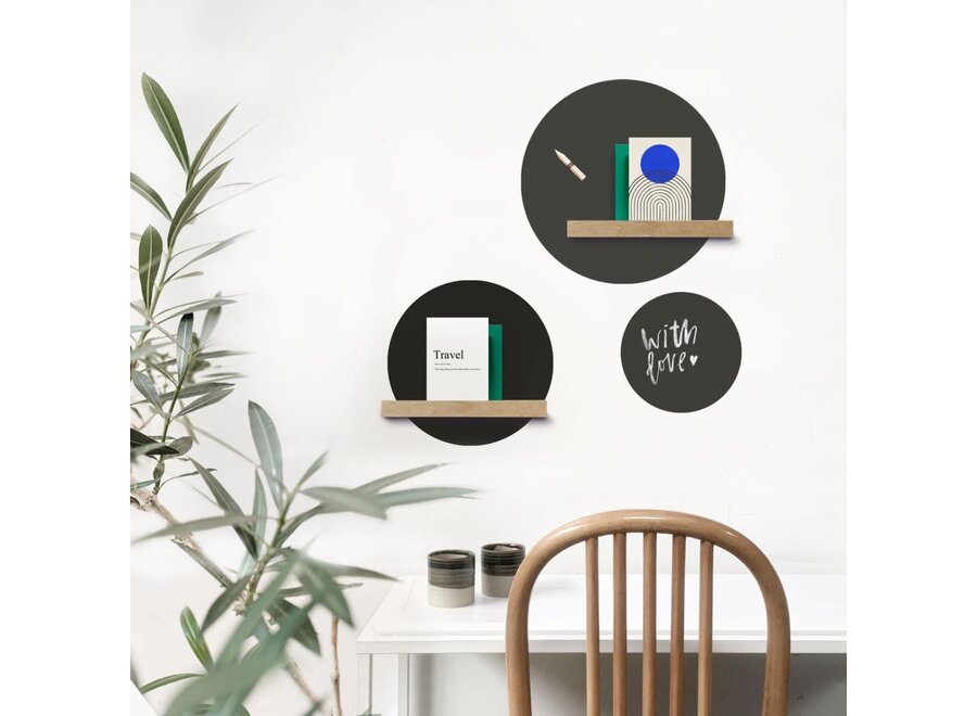 magneetstickers - s/3 cirkels - zwart - voor krijtstift