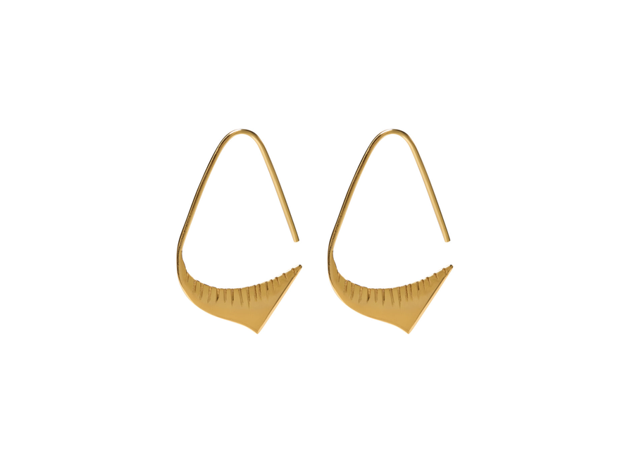 oorring - carved - verguld