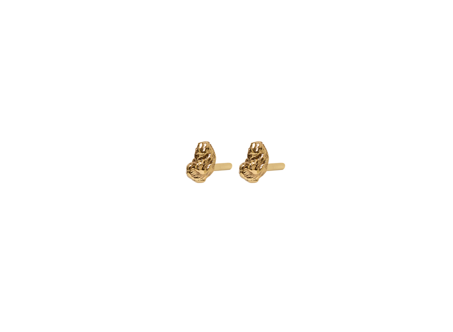oorsteker - tiny abstract dot - verguld