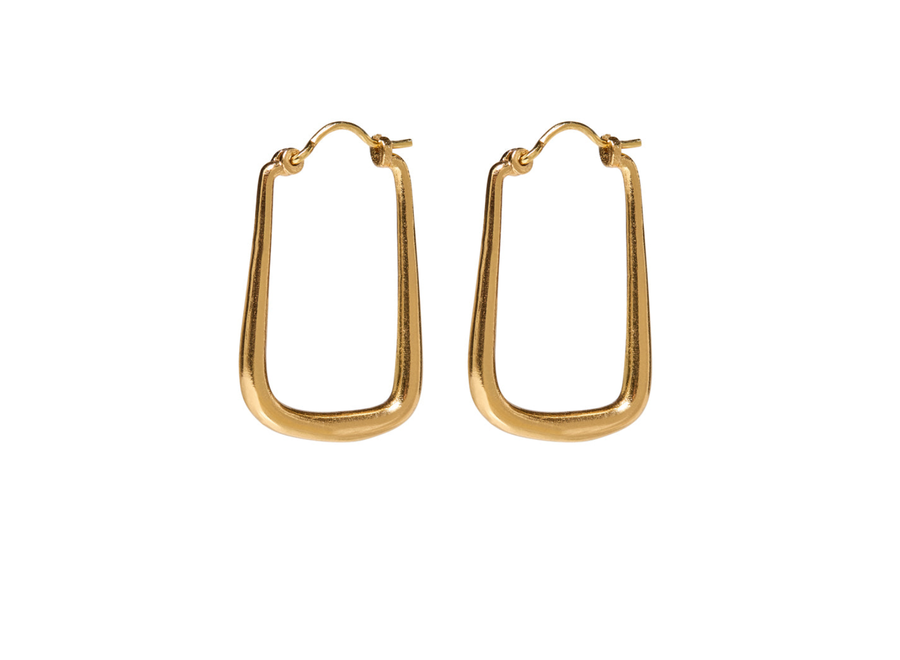 oorring - wavy hoop 2cm - verguld