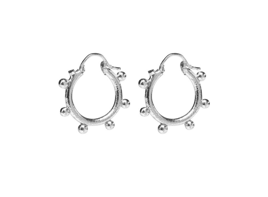 oorring - tiny ball - zilver