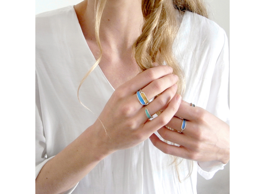 ring - plume - soft greenblue