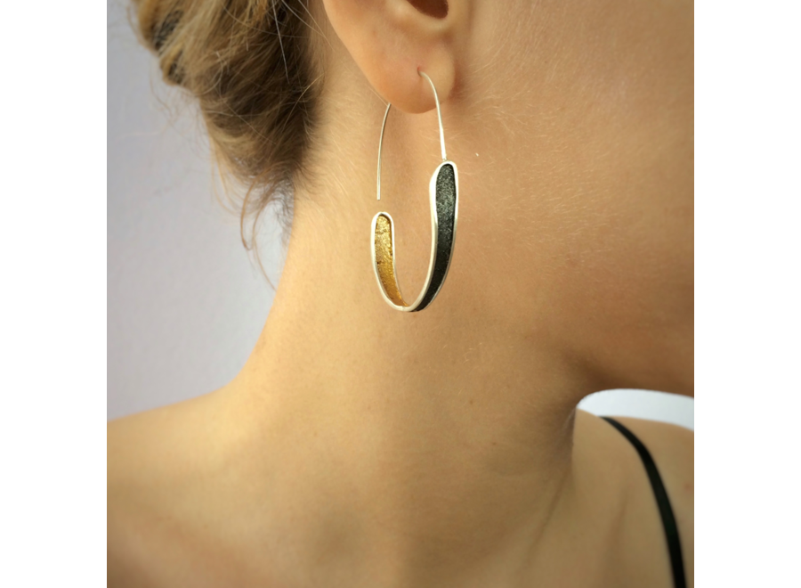 oorringen - plume - soft greenblue