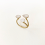 ring - double blossom - white