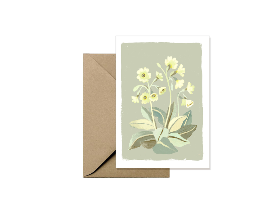 wenskaartje - sleutelbloem