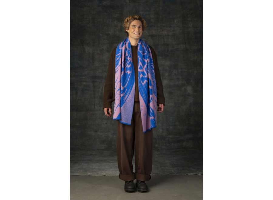 sjaal - wolvis - aurata cobalt - maxi