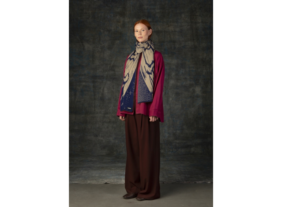 sjaal - wolvis - aurata indigo - maxi