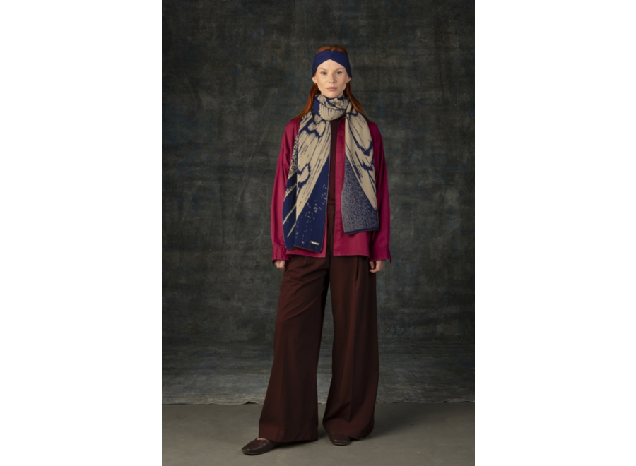 sjaal - wolvis - aurata indigo - maxi