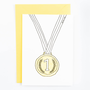 wenskaart - number 1 / medaille
