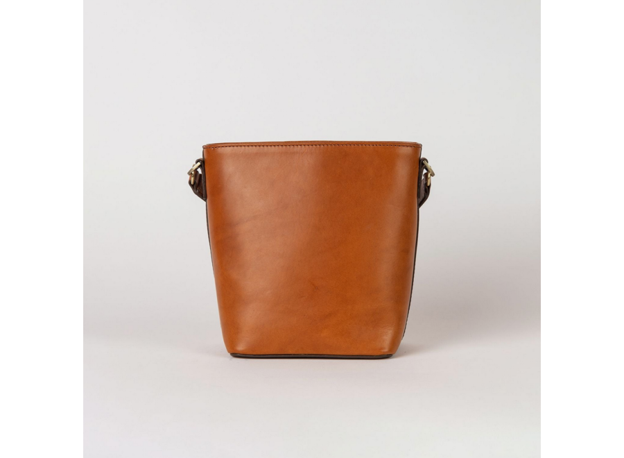 bucket bag - midi - cognac leather
