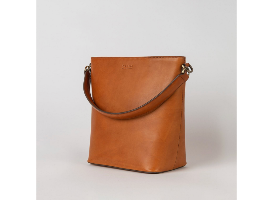 bucket bag - maxi - cognac leather