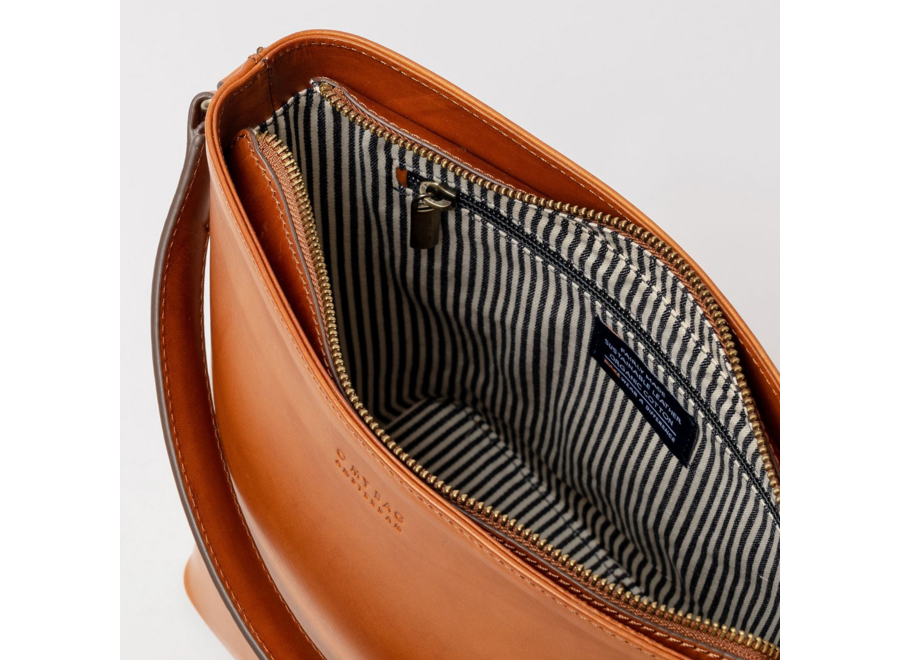 bucket bag - maxi - cognac leather