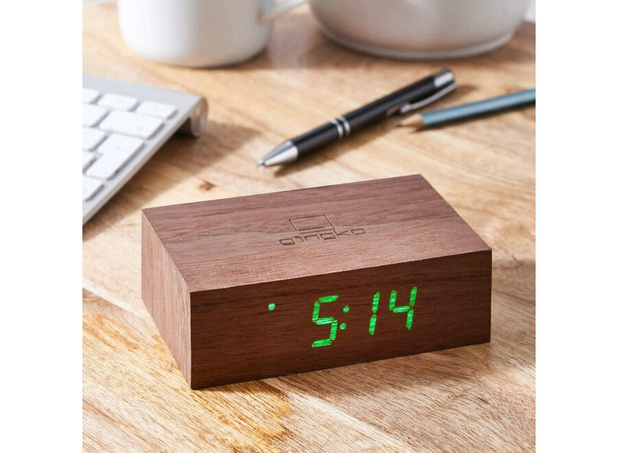 wekker - flipclock - walnoot