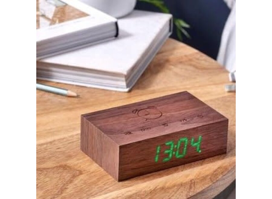 wekker - flipclock - walnoot