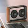 doorzichtige houten bluetooth speaker - walnoot
