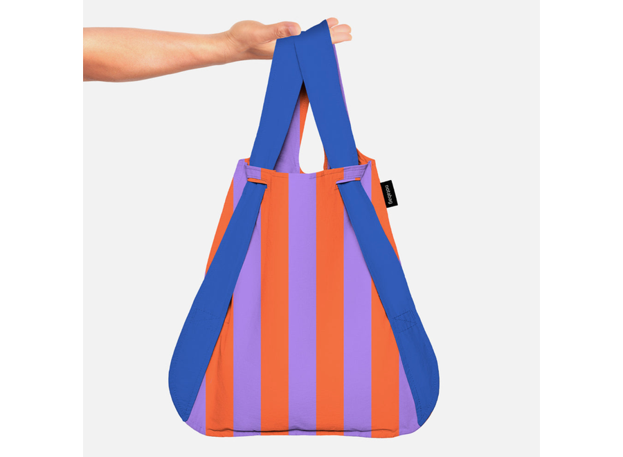 opvouwbare boodschappentas / rugzak – warm oranje / paars