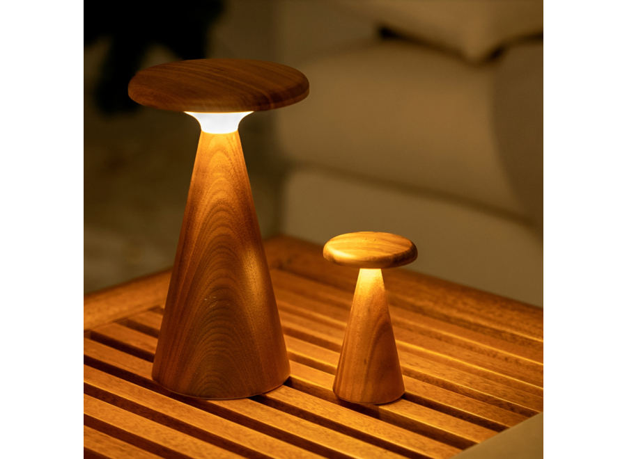 draadloze houten lamp - large - walnoot