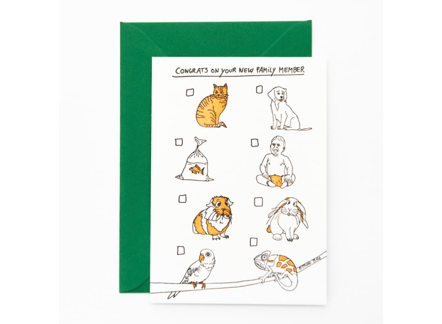 wenskaart - congrats on your new family member