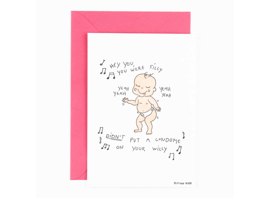 wenskaart - hey you, you were silly / willy