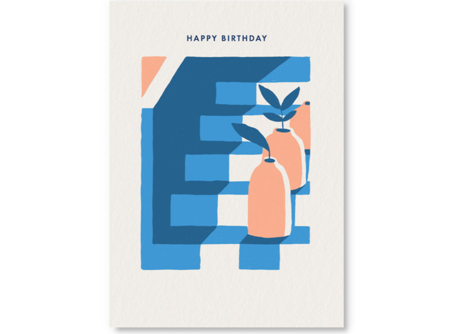 wenskaart - happy birthday stairs (enkel)