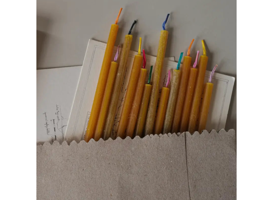 slender - bijenwas - set van 20 verjaardagskaarsjes