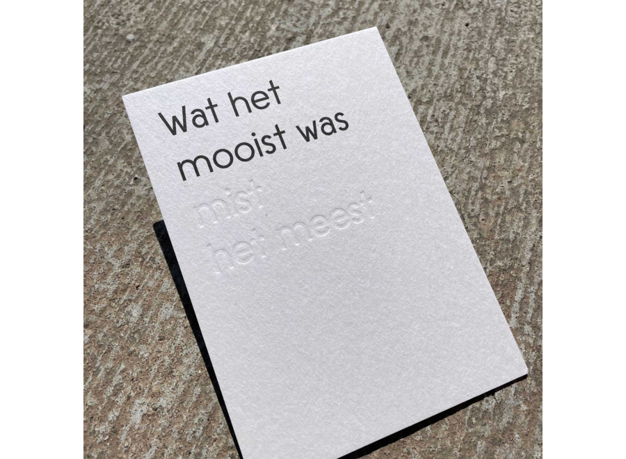 troostkaart - wat het mooist was