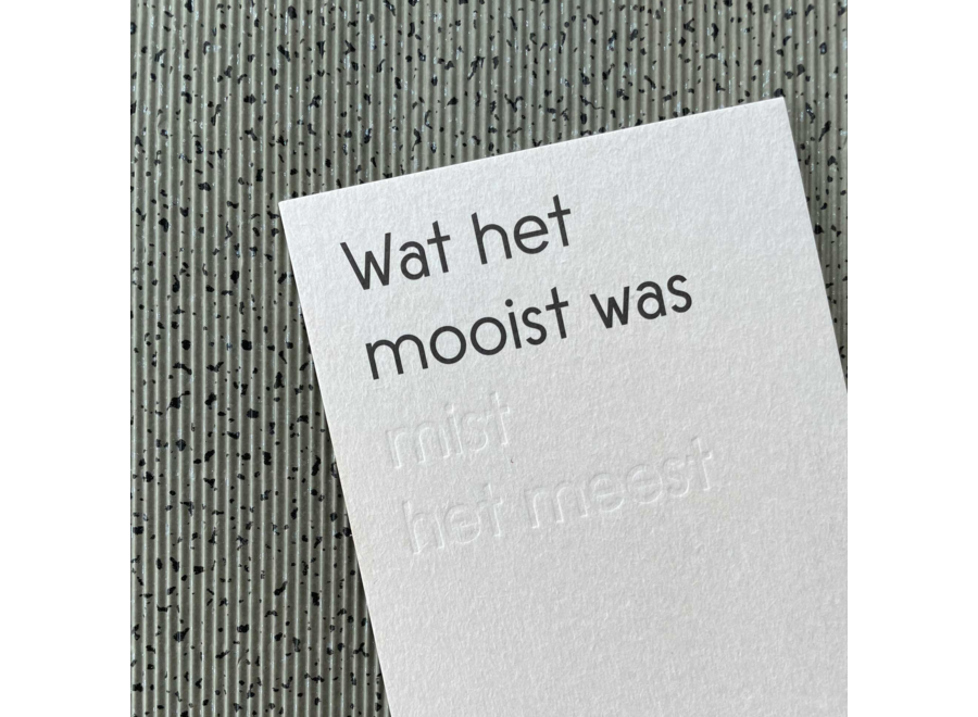 troostkaart - wat het mooist was
