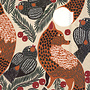 servet - lunch - 33cm x 33cm - linen / fox & birds