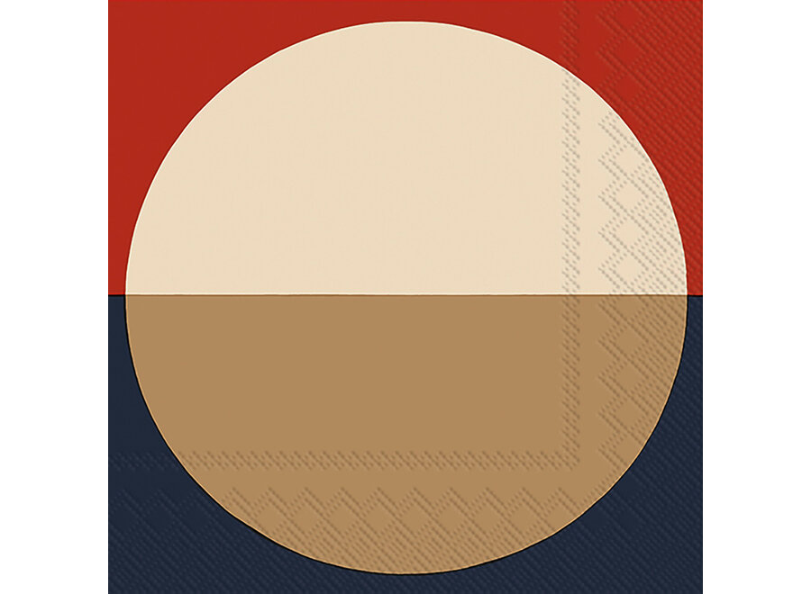 servet - lunch - 33cm x 33cm - cream red brown blue