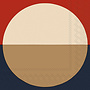 servet - lunch - 33cm x 33cm - cream red brown blue