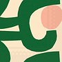 servet - lunch - 33cm x 33cm - green & pink