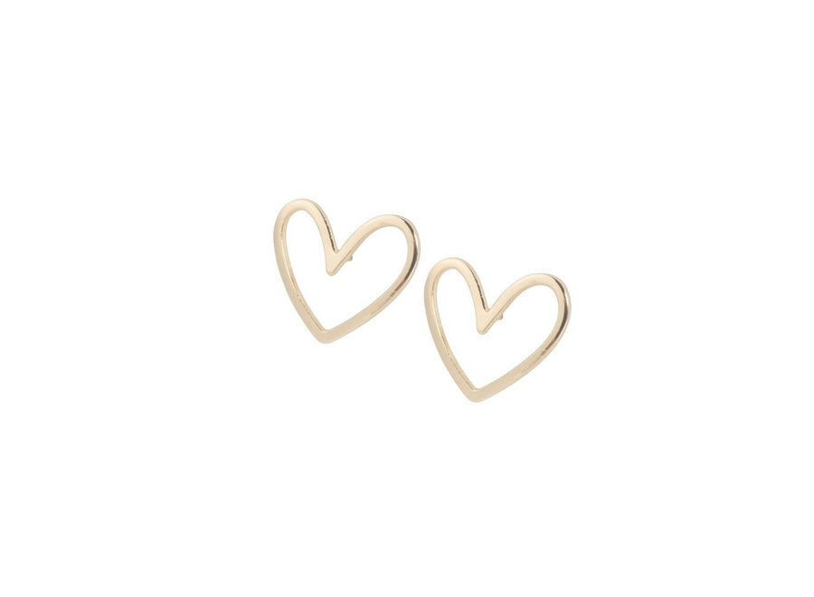 oorstekers - open heart - verguld