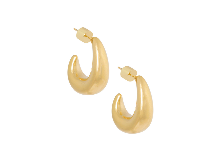oorstekers ringen - bold curve - verguld