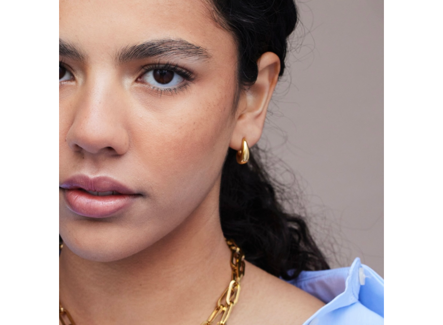oorstekers ringen - bold curve - verguld