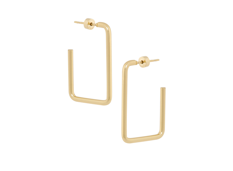 oorstekers - rectangular 2.8 - verguld