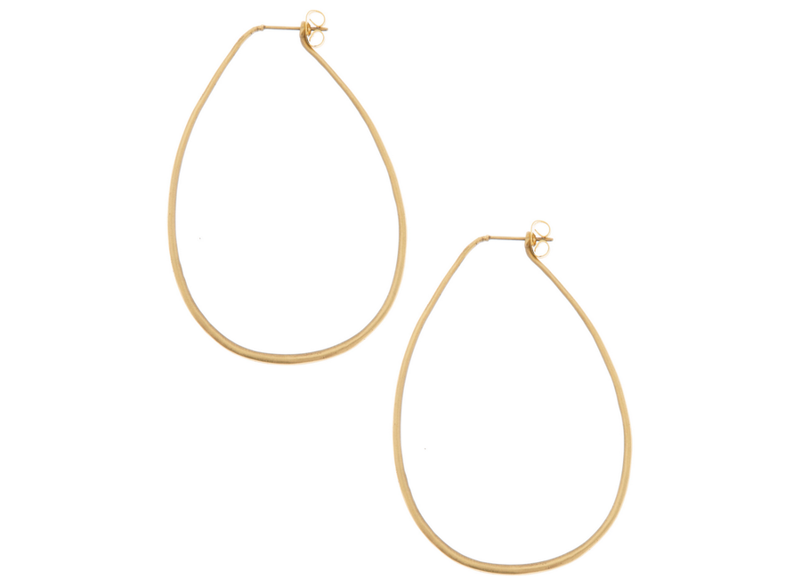 oorstekers - oval & thin - verguld