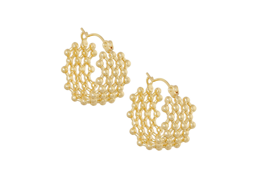 oorringen - lace - verguld