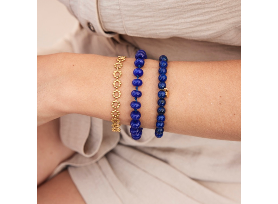 armband - flowers - verguld