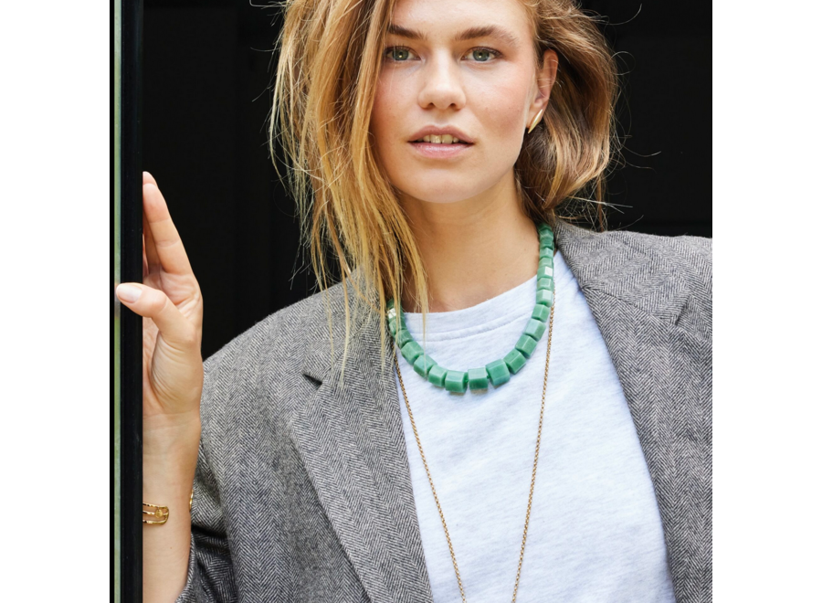 halsketting - bold gemstone - green