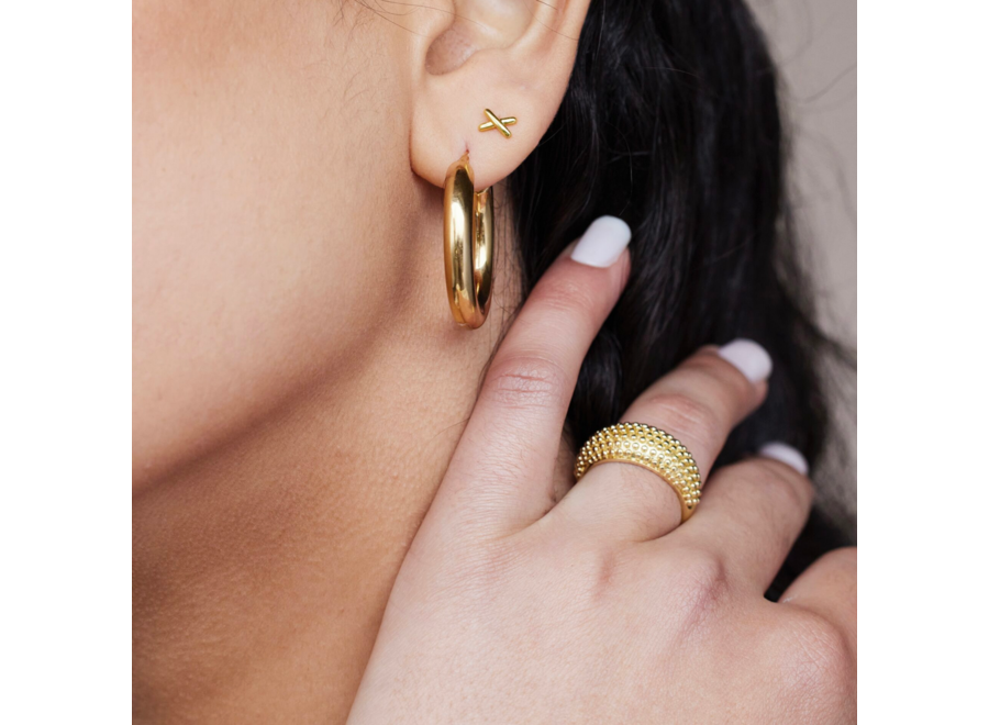ring - dots - verguld