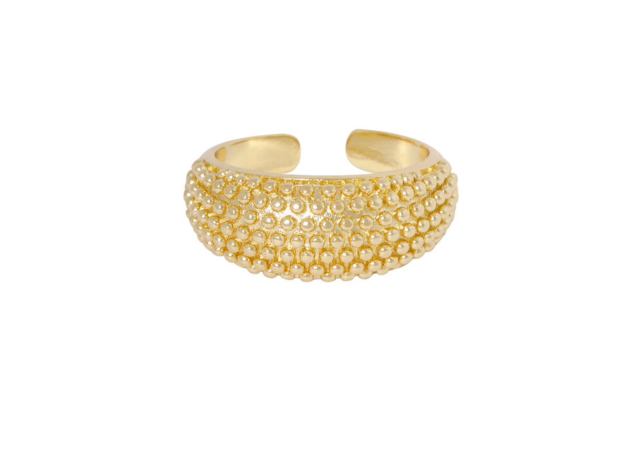 ring - dots - verguld